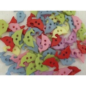 Lot 75 of Plastic Multicolor Dolphin Shaped Sewing Scrapbook Bows Handmade Art